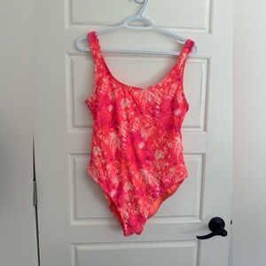 Bright Pink-Orange  One-Piece Swimsuit large